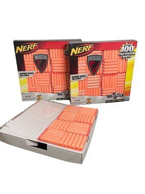 NERF N-Strike Clip System Darts W/ Official Patch 2 New Sealed Packs, 1 Open
